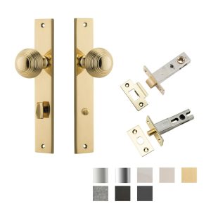 Guildford Door Knob On Rectangular Backplate Privacy Kit With Turn – Available In Various Finishes Door Handles & Knobs