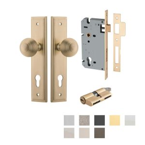 Guildford Door Knob On Stepped Backplate Entrance Kit Key/Key – Available In Various Finishes Architectural Door Hardware