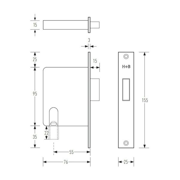 Halliday & Baillie Pivot Door Privacy Set Flush Pull Snib/Indicator 250Mm Satin Chrome Hb1655-Sc Bathroom Door Hardware