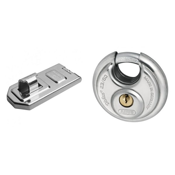 Hasp & Staple 140/120C 120Mm + 23/60 Diskus Padlock Stainless Steel Gate Hardware