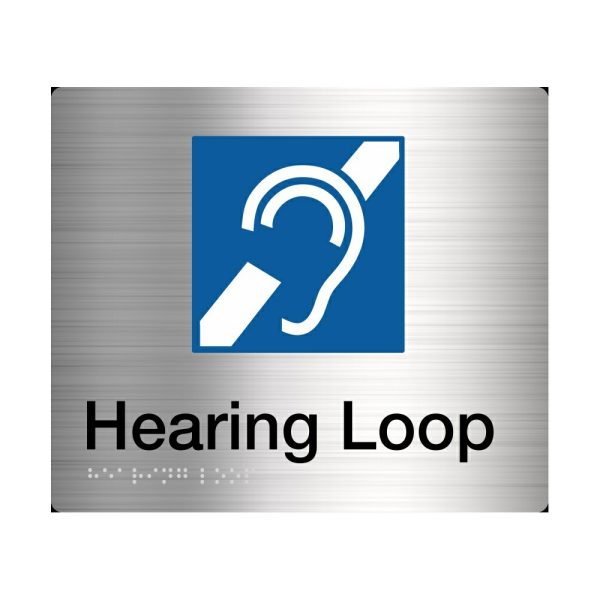 Hearing Loop Sign Braille Stainless Steel Hl-Ss Bathroom Hardware