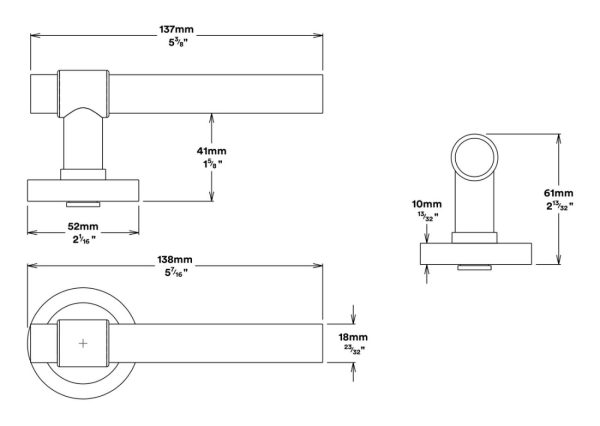 Helsinki Door Lever Handle On Round Rose – Customise To Your Needs Architectural Door Hardware