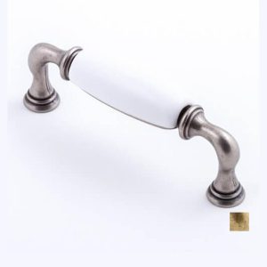 Heritage Manor Kitchen Handle 96Mm – Available In White/Pewter And White/Antique Brass Bathroom Cabinet Handles