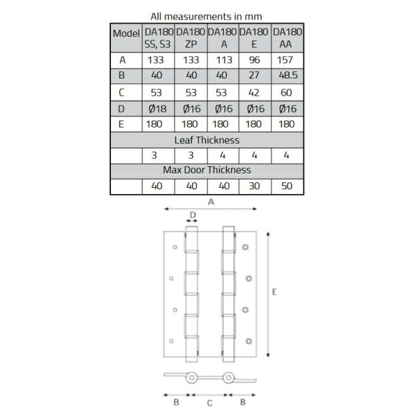 Justor Double Action Spring Door Hinge Bida180Ss 180Mm 304 Grade Ss Architectural Door Hardware