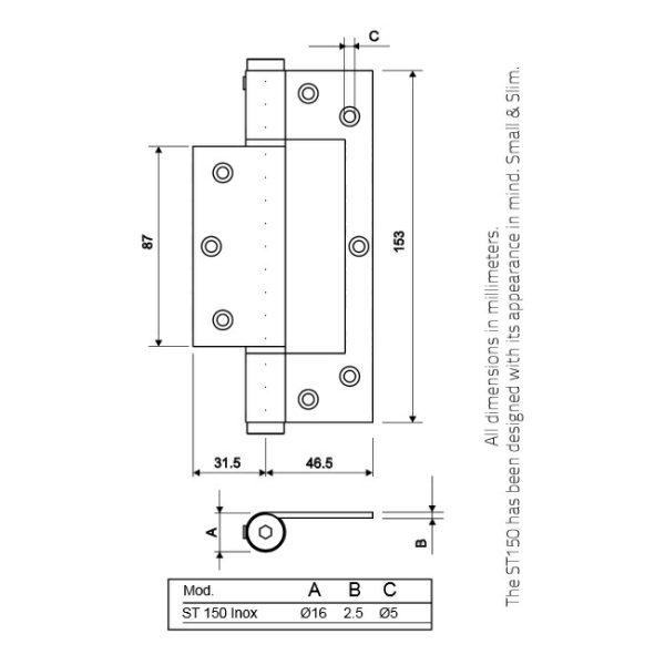 Justor Interleaf Spring Door Hinge Bist150Blk 150Mm Black Bathroom Door Hardware