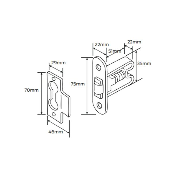 Kevdon Roller Catch – Available In Various Finishes Door Catches