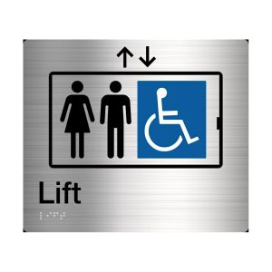 Lift Sign With Braille Stainless Steel Lift-Ss Dda Disabled Compliant