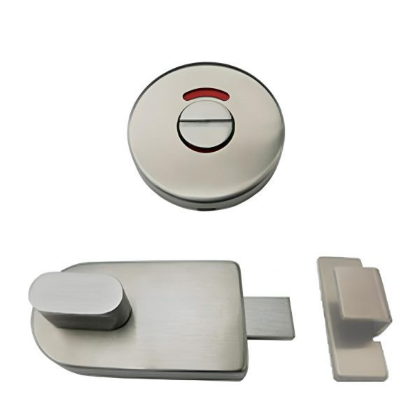 Lock And Indicator Set With Bumper Satin Stainless Steel 700_Lock_Ss Bathroom Accessories