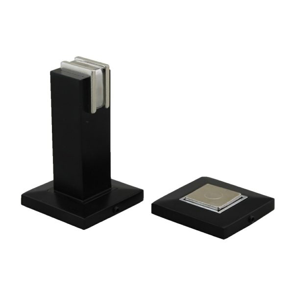 Magnetic Door Stop 50030Mb Square 81Mm Matt Black Black Door Hardware