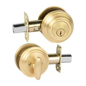 Maison Forged Brass Deadbolt Round Single Cylinder Satin Brass A717 Sb Bp Deadlock Cylinders & Accessories