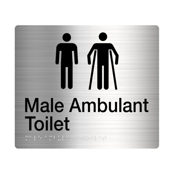 Male Ambulant Toilet Amenity Sign Braille Stainless Steel Mmat-Ss Door Hardware