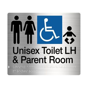 Male Female Disabled Toilet & Parent Room Left Hand Stainless Steel Mfdtp/Lh-Ss Dda Disabled Compliant