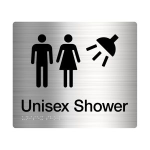 Male / Female Shower Amenity Sign Braille Stainless Steel Mfs-Ss Door Hardware