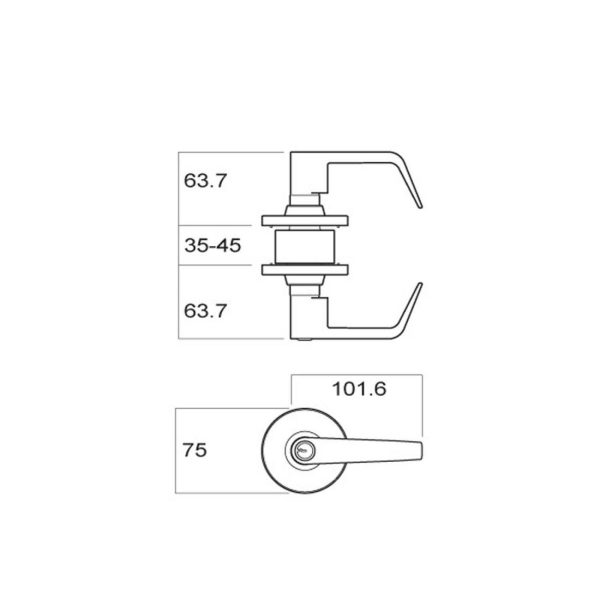 Metro Classroom Lever Set Fire Rated 70Mm Satin Chrome El6012Sc70 Lever Sets