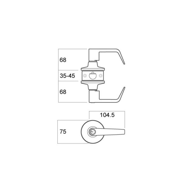 Metro Classroom Lever Set Tiebolt Fixing 60Mm/70Mm Polished Brass Rh6112Pb Lever Sets