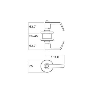 Metro Entrance Lever Set El6100Pb60 Fire Rated 60Mm Backset Polished Brass Dda Disabled Compliant