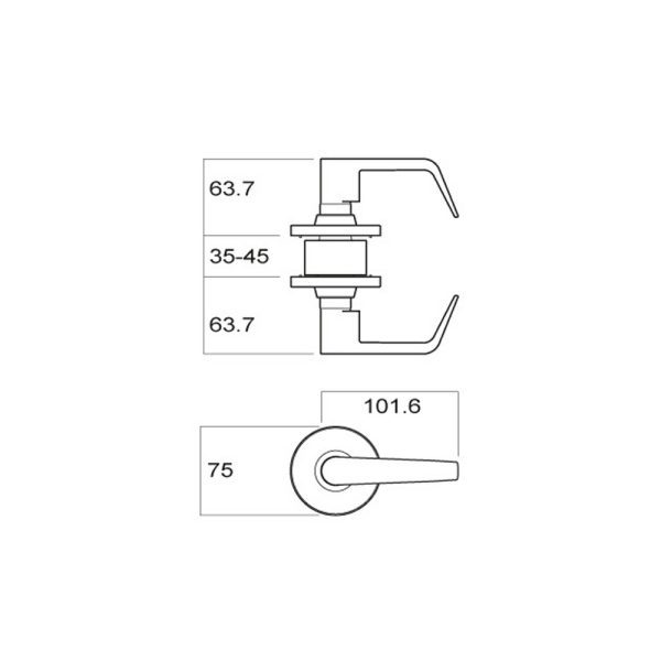 Metro Passage Lever Set Fire Rated 60Mm Back Set Satin Chrome El6082Sc60 Lever Sets