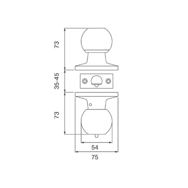 Metro Privacy Knob Set Fire Rated 60-70Mm Satin Stainless Steel Ra3030Ss Knob Sets