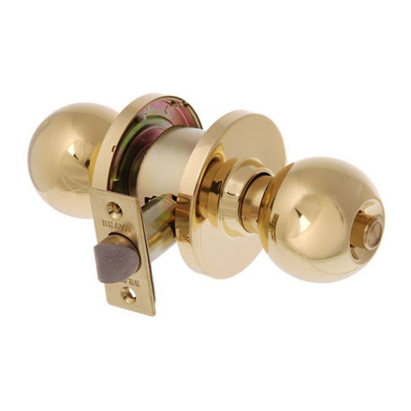 Metro Privacy Knob Set Fire Rated 60Mm Polished Brass Ea3130Pb60 Knob Sets