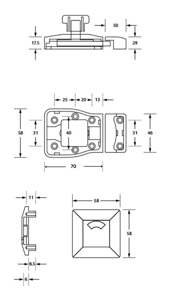 Moda Lock And Indicator Set Antimicrobial Coated Moda_Lock_Anmb Bathroom Door Hardware