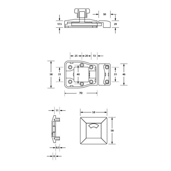 Moda Lock And Indicator Set Concealed Screw Fix – Available In Matt Black And Satin Chrome Plate Bathroom Accessories