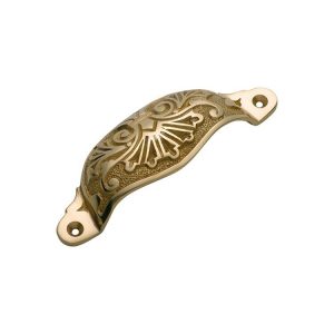 Ornate Cupped Drawer Pull – Available In Various Finishes Cabinet Hardware