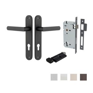 Osaka Door Lever Handle On Oval Backplate Entrance Kit Key/Thumb – Available In Various Finishes Architectural Door Hardware