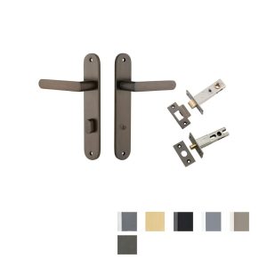 Osaka Door Lever On Oval Backplate Privacy Kit With Turn – Available In Various Finishes Brass Door Handles