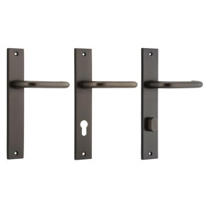 Oslo Door Lever Handle On Rectangular Backplate Signature Brass – Customise To Your Needs Brass Door Handles