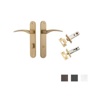 Oxford Door Lever On Oval Backplate Privacy Kit With Turn – Available In Various Finishes Brass Door Handles