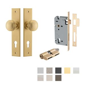 Paddington Door Knob On Chamfered Backplate Entrance Kit Key/Key – Available In Various Finishes Door Hardware