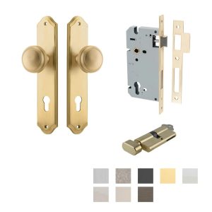 Paddington Door Knob On Shouldered Backplate Entrance Kit Key/Thumb – Available In Various Finishes Architectural Door Hardware