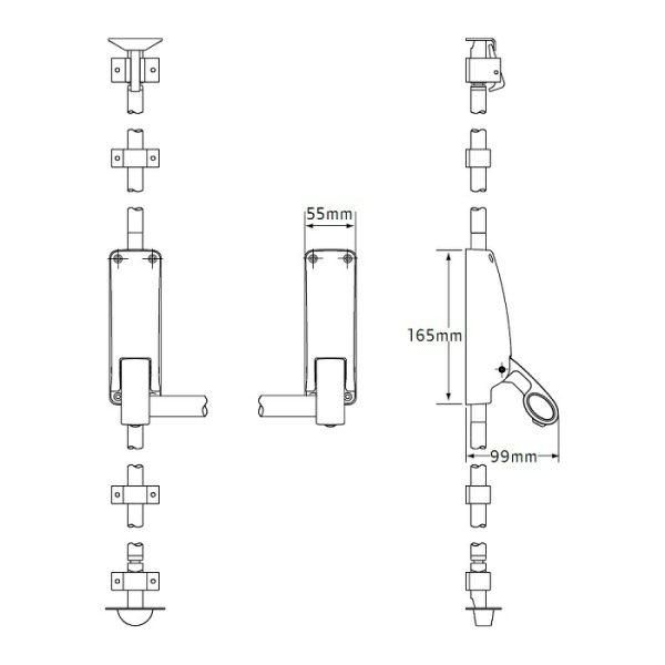 Panic Bolt B377E/Se Double Door Selector B4000/305/Ss Fire Rated Door Hardware