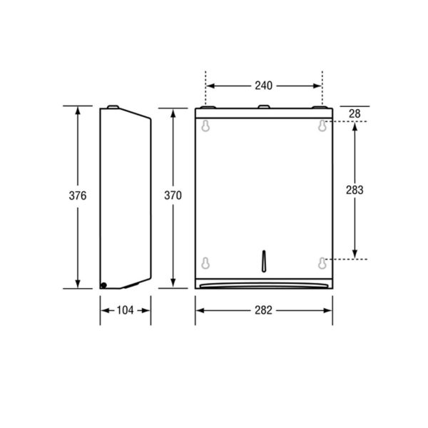 Paper Towel Dispenser Concealed Fix 376X282X104Mm Satin Stainless Steel Ml725Ss_Mk2 Bathroom Accessories