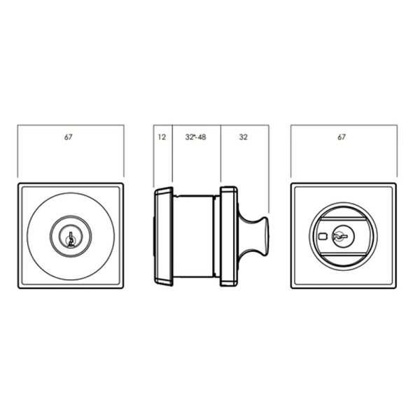 Paradigm Square Deadbolt Rose Matt Black 005/B2Mbkdp Black Door Hardware