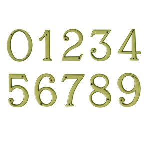 Pavtom House Number Polished Brass 80Mm Height – Available In Various Numbers Door Hardware