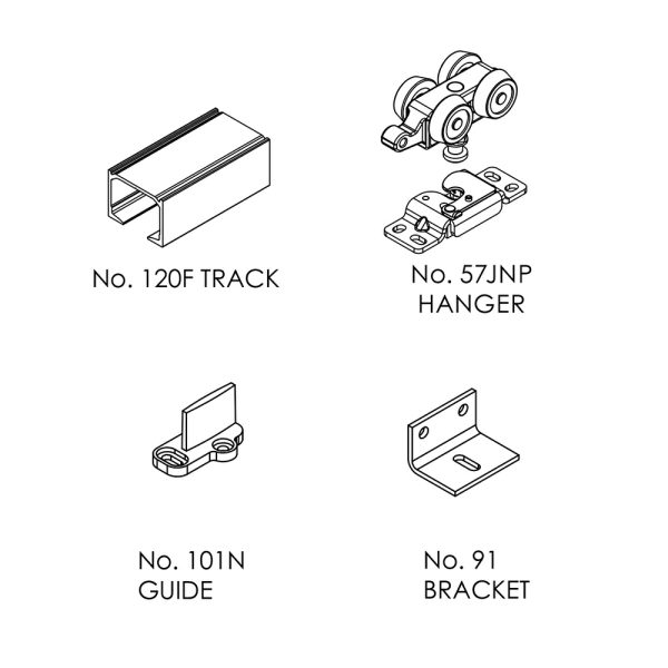 Quick Run 120 Top Track 3000Mm Surface Mount Kit Qr120Kit1 *Track System Only* Bifold & Sliding Door Hardware