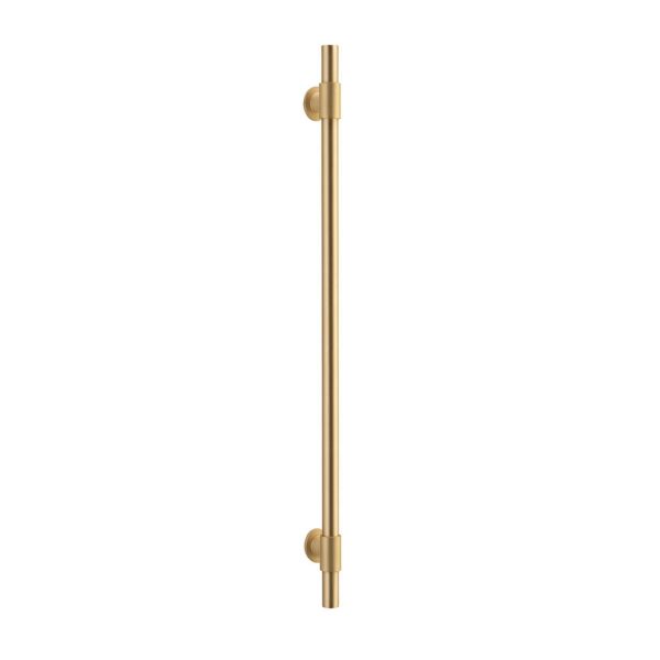 Restocking Soon: Eta Early September – Helsinki Door Pull Handle 600Mm Brushed Brass 20718 Barn Door Hardware