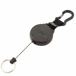 Restocking Soon: Eta Mid September – Self Retract Reel D Key Holder 1.2M Kevlar Cord Black Kb488B Keys & Key Accessories