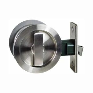 Round Sliding Cavity Door Lock Snib On Both Sides With Edge Pull Satin Stainless Steel Scd-Sn2-Rd-Ss Bathroom Door Hardware