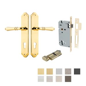 Sarlat Door Lever Handle On Shouldered Backplate Entrance Kit Key/Thumb – Available In Various Sizes Architectural Door Hardware