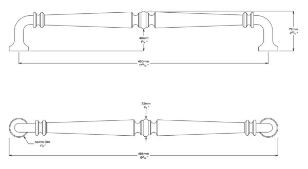 Sarlat Door Pull Handle Entrance Kit Key/Thumb 450Mm – Available In Various Finishes Door Hardware