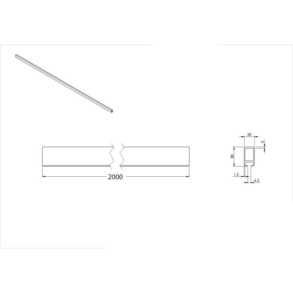 Shower Curtain Track Only Sca2000 – Available In Clear Anodised And White Powder Coat Bathroom Hardware