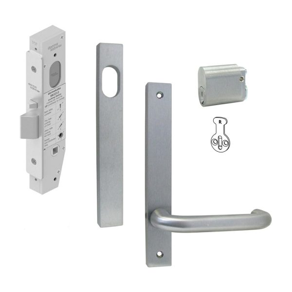 Single Cylinder Exit Lock Set Satin Chrome Plate Sbm2Kit81 Door Lock Packs