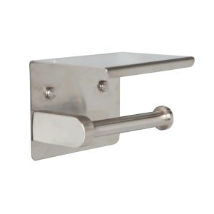 Single Toilet Roll Holder With Shelf Top Satin Stainless Steel Ml268_Trh_Ss Bathroom Accessories