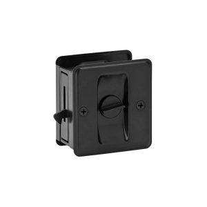 Sliding Door Lock 69Mm X 63Mm Matt Black 59050 Door Hardware