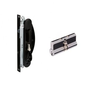 Sliding Security Screen Door Lock Leichhardt W/ C4 Cylinder Black W865317 Black Door Hardware