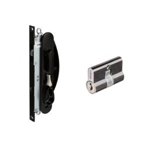 Sliding Security Screen Door Lock Leichhardt W/ Cylinder Black W865317 Black Door Hardware