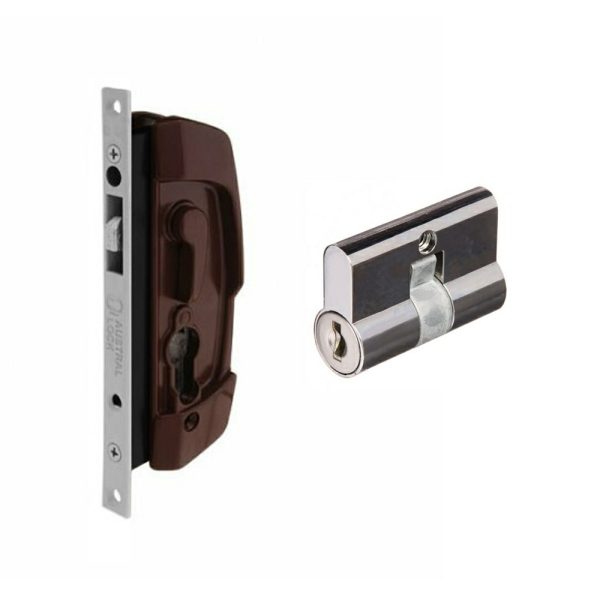 Sliding Security Screen Door Lock With Cylinder Murray Brown Sd7/Br Locks & Accessories