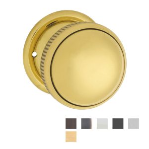 Small Milled Edged Mortice Door Knob On Round Rose – Customise To Your Needs Architectural Door Hardware